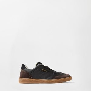Greca Court Nappa & Suede Sneakers