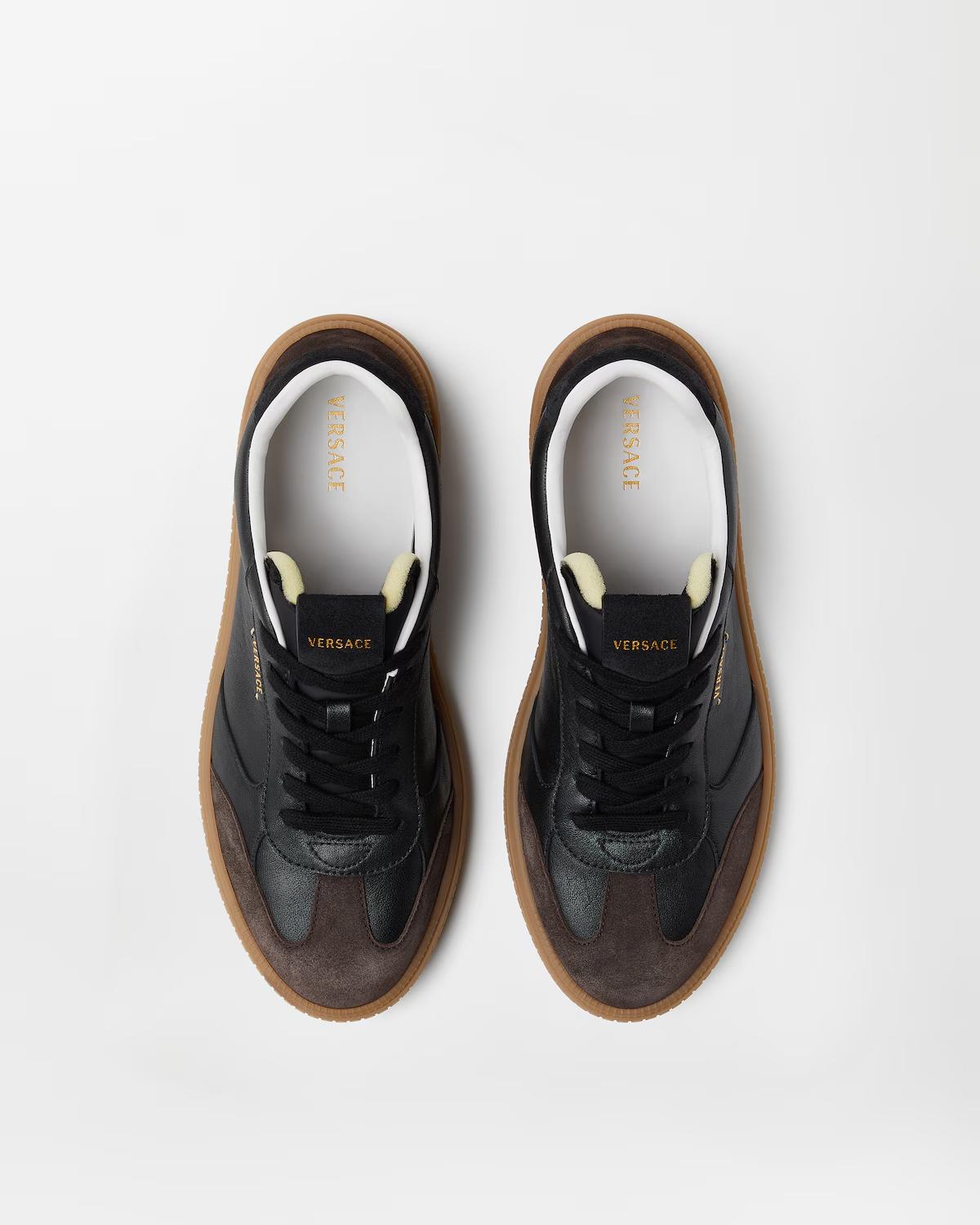 Greca Court Nappa & Suede Sneakers - Image 3