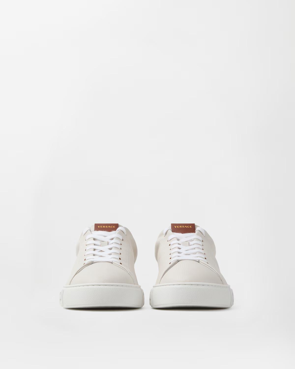 Greca Leather Sneakers - Image 3