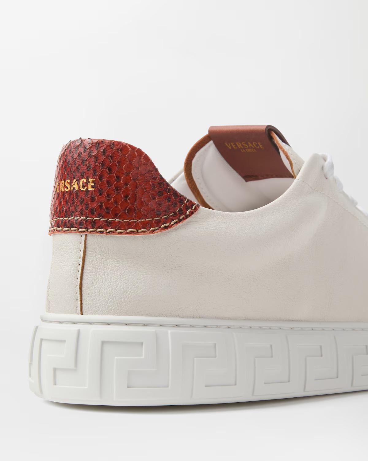 Greca Leather Sneakers - Image 4