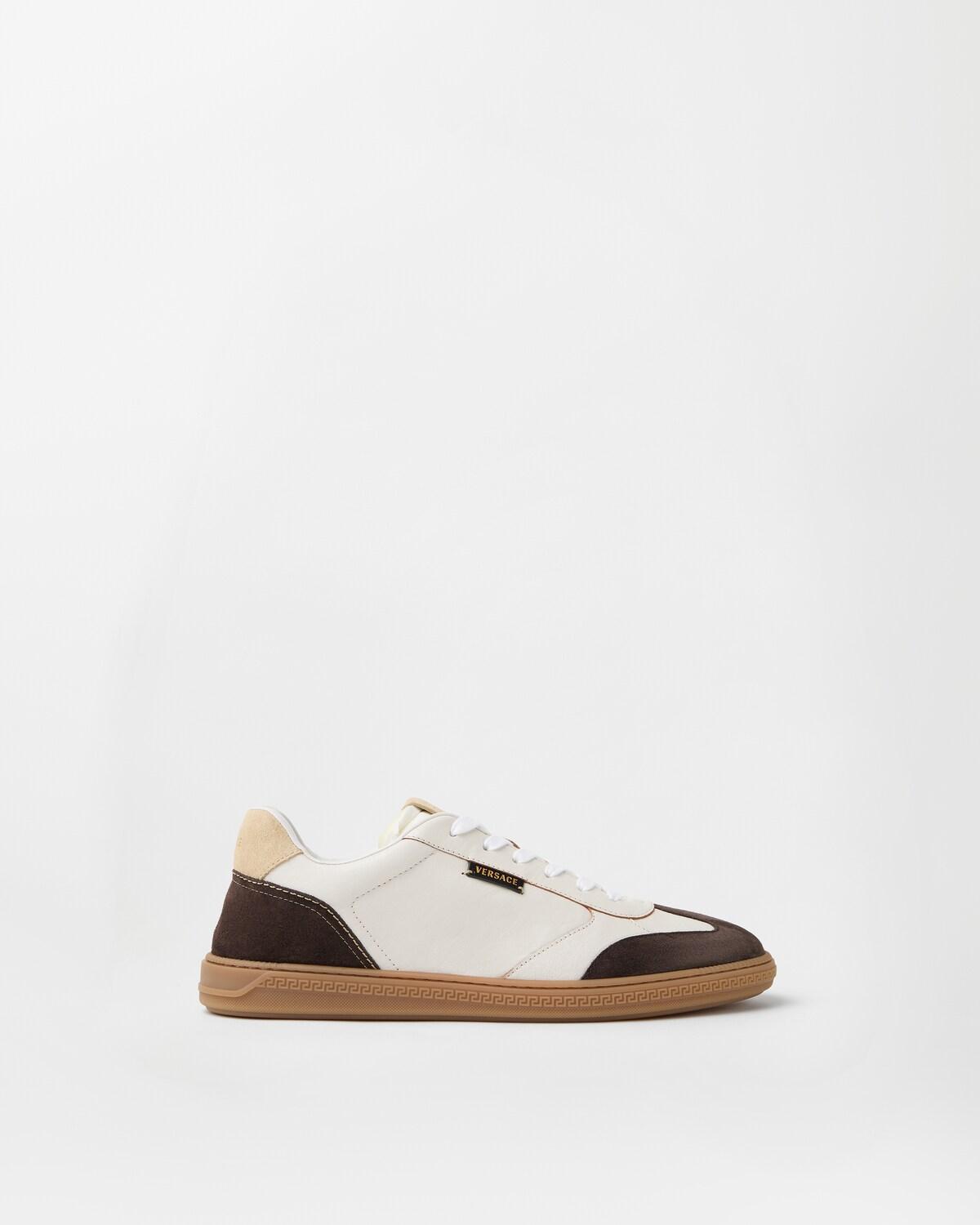 Greca Court Nappa & Suede Sneakers