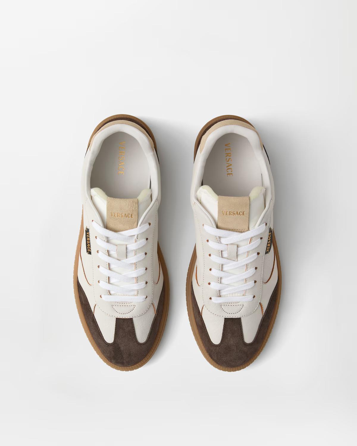 Greca Court Nappa & Suede Sneakers - Image 2