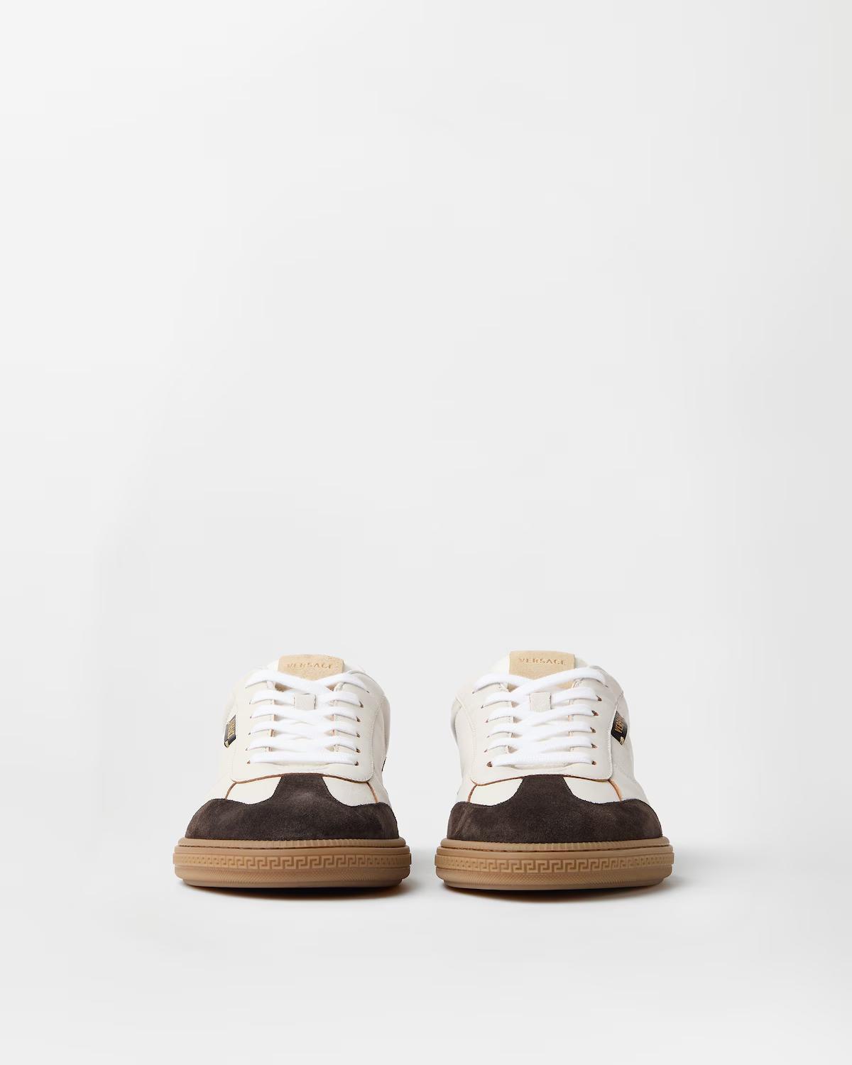 Greca Court Nappa & Suede Sneakers - Image 3