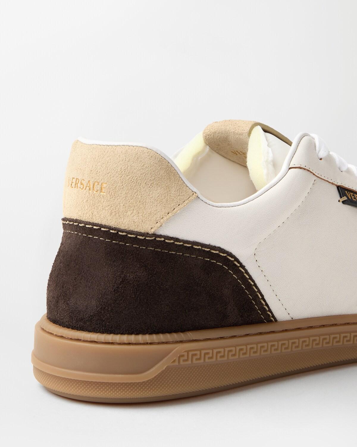 Greca Court Nappa & Suede Sneakers - Image 4