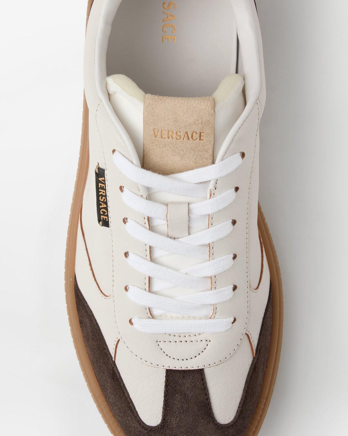 Greca Court Nappa & Suede Sneakers - Image 6