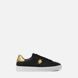 Greca Leather Sneakers