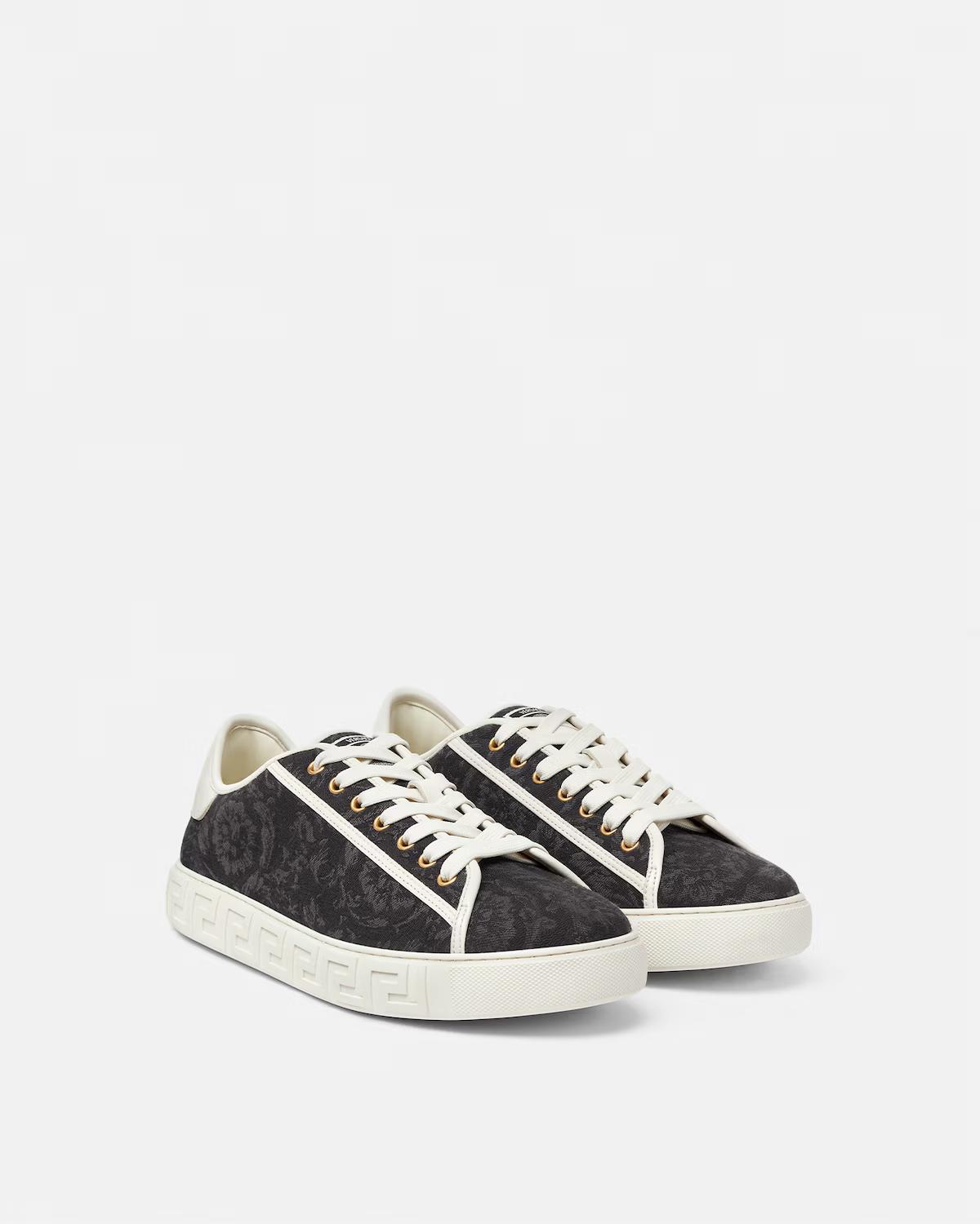 Greca Jacquard Canvas Sneakers - Image 2