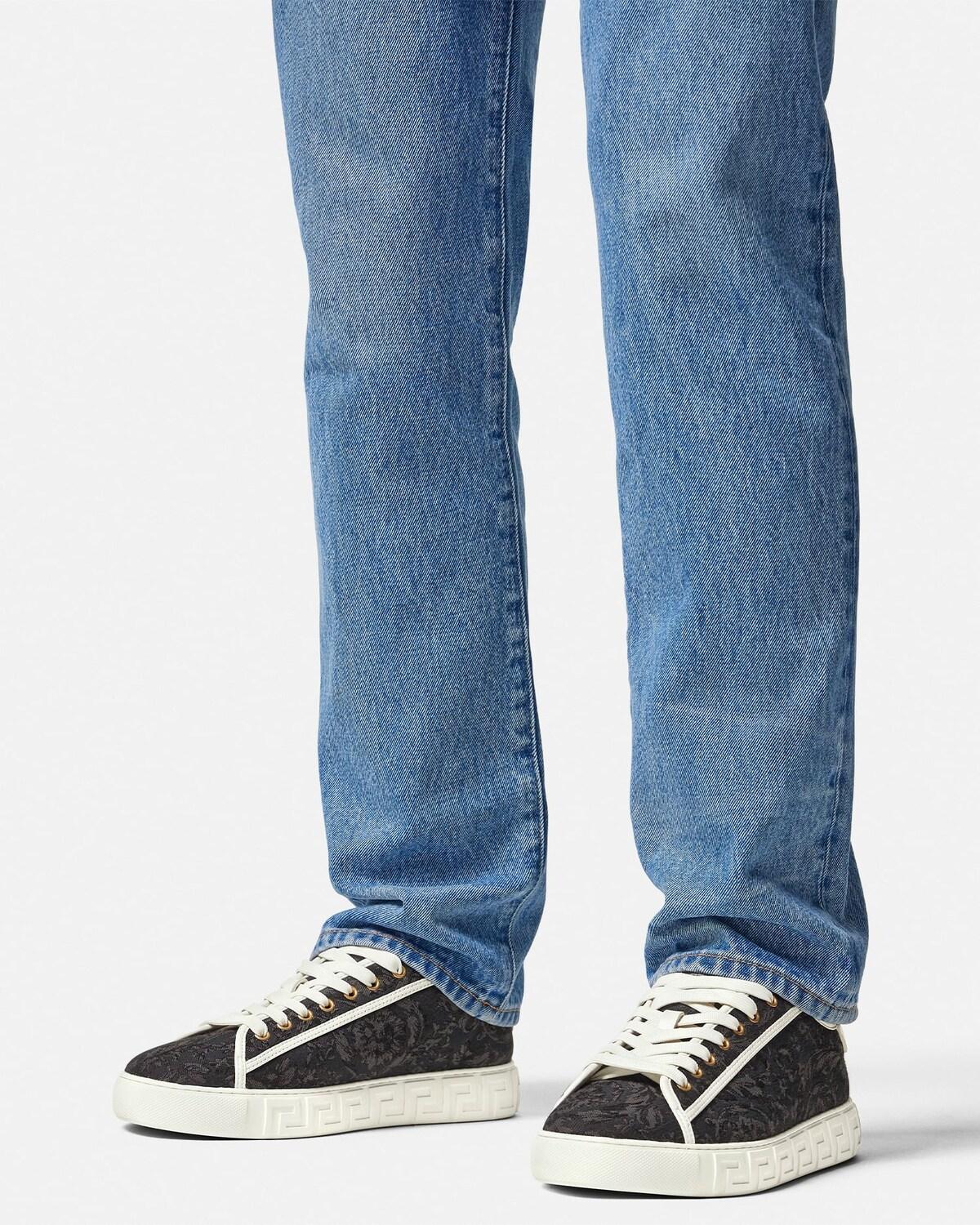 Greca Jacquard Canvas Sneakers - Image 3