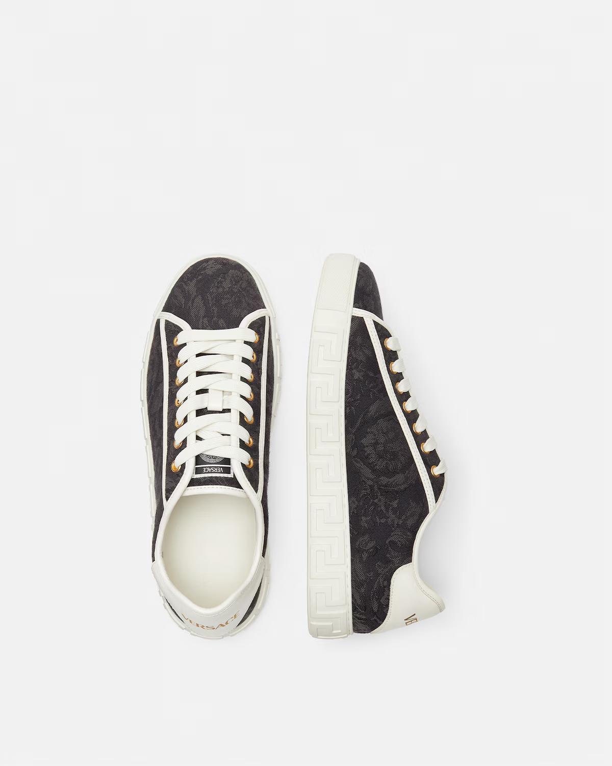 Greca Jacquard Canvas Sneakers - Image 4