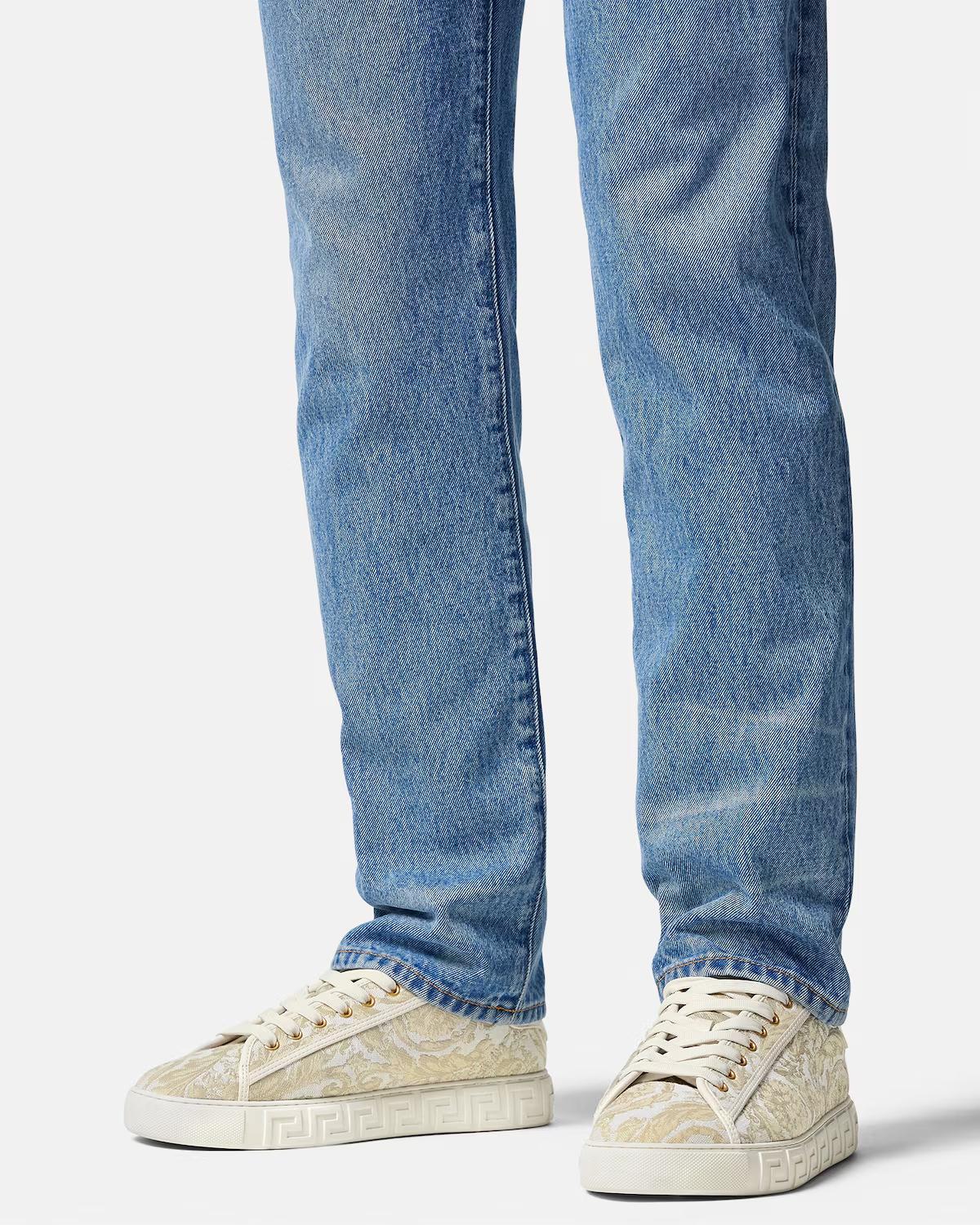Greca Jacquard Canvas Sneakers - Image 3
