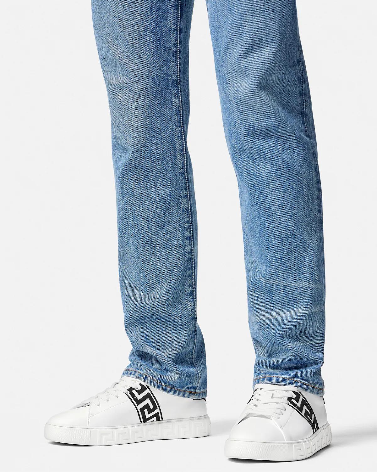 Greca Embroidered Nylon Sneakers - Image 3