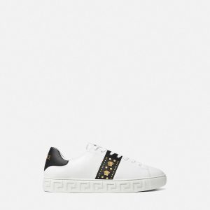 Greca Embellished Nylon Sneakers