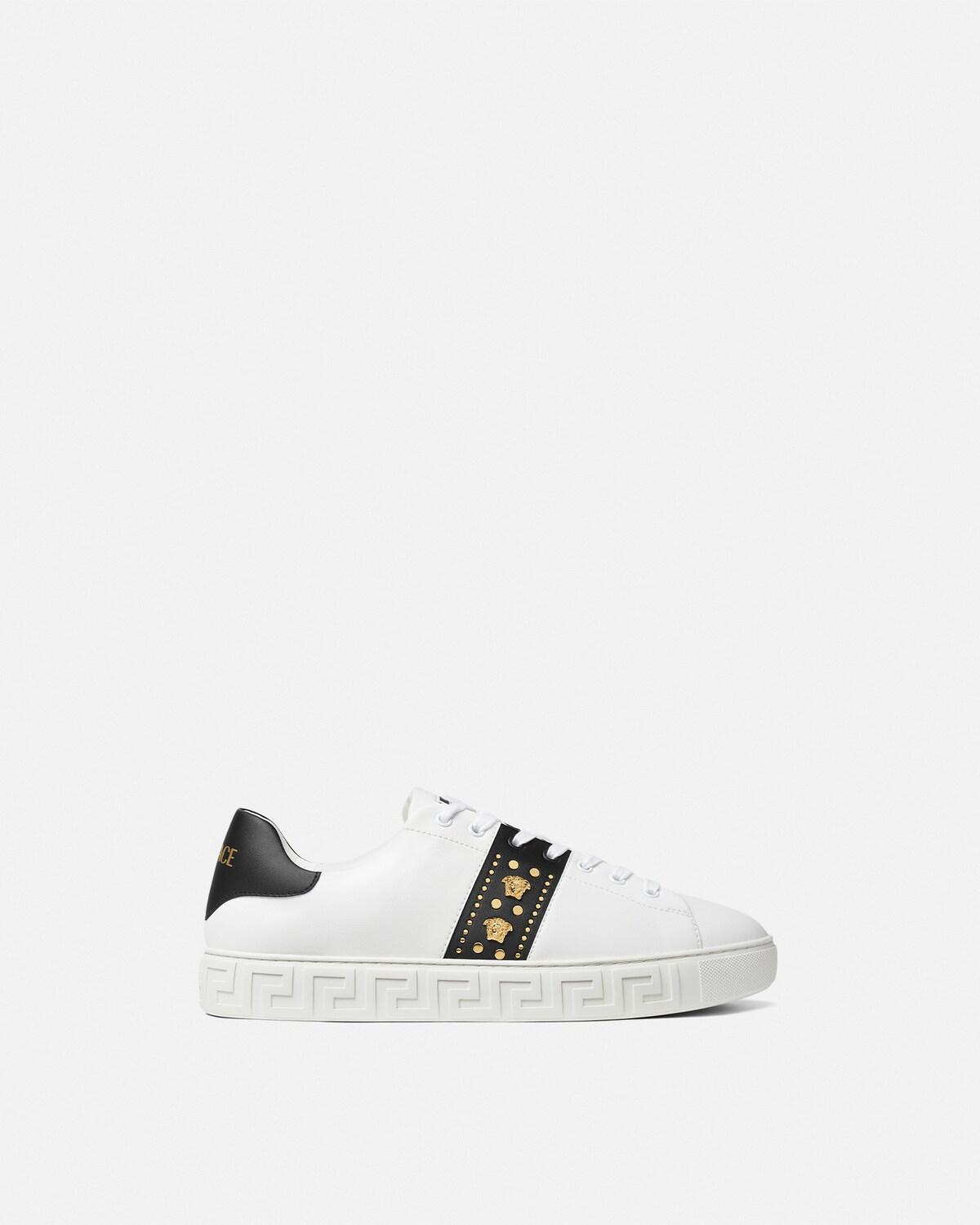 Greca Embellished Nylon Sneakers
