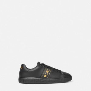 Greca Embellished Nylon Sneakers