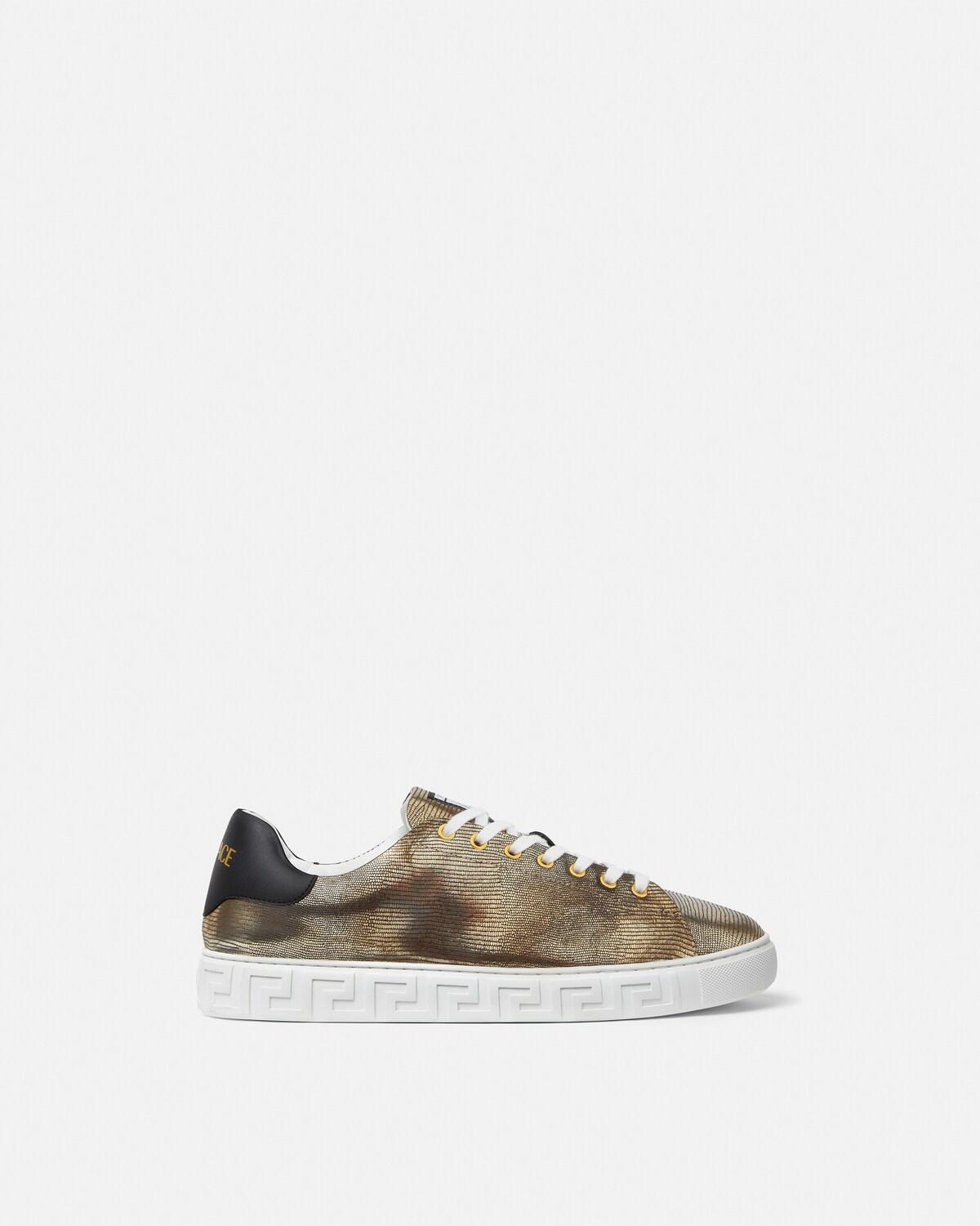 Greca Lizard-Effect Sneakers