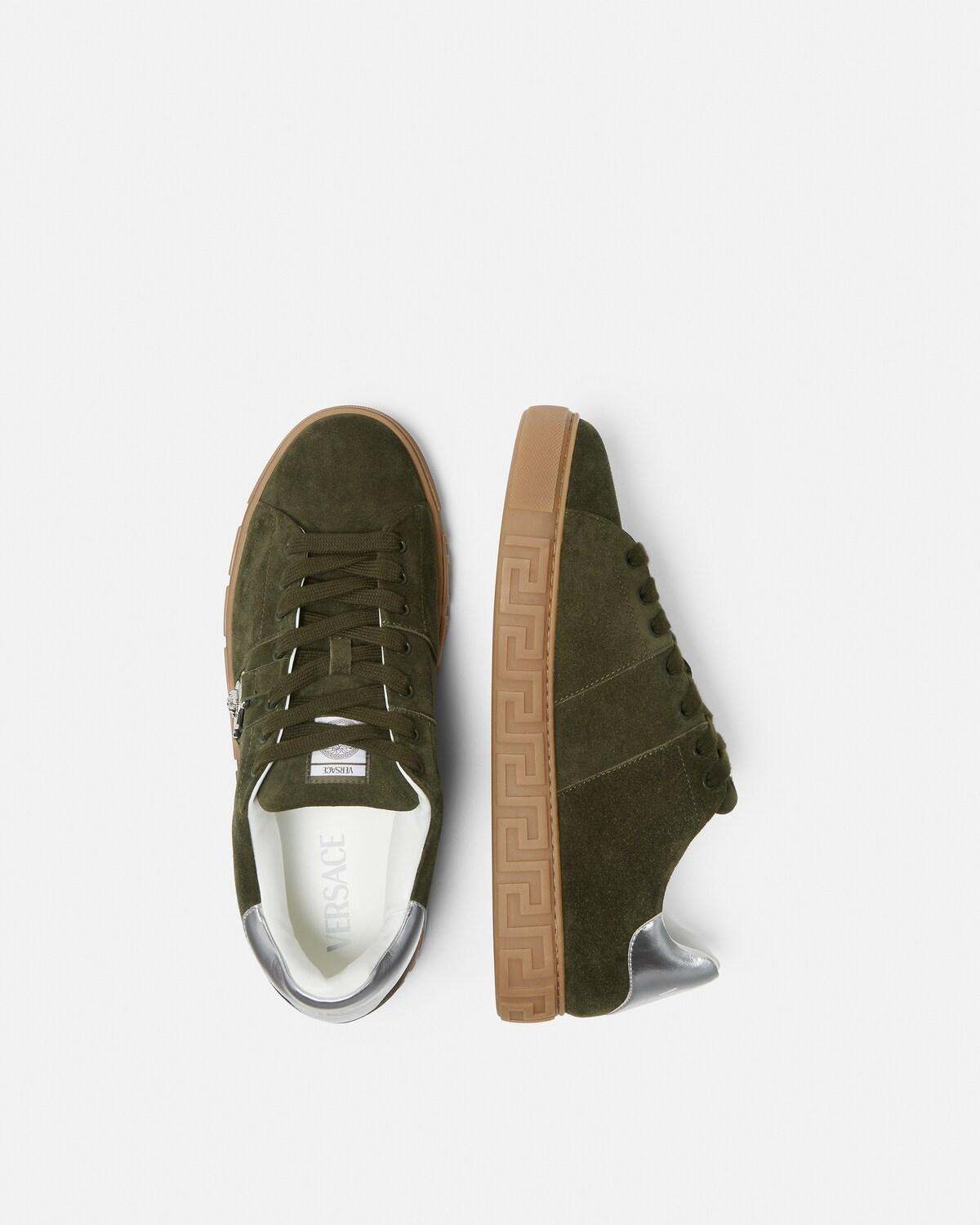 Greca Embellished Suede Sneakers - Image 3