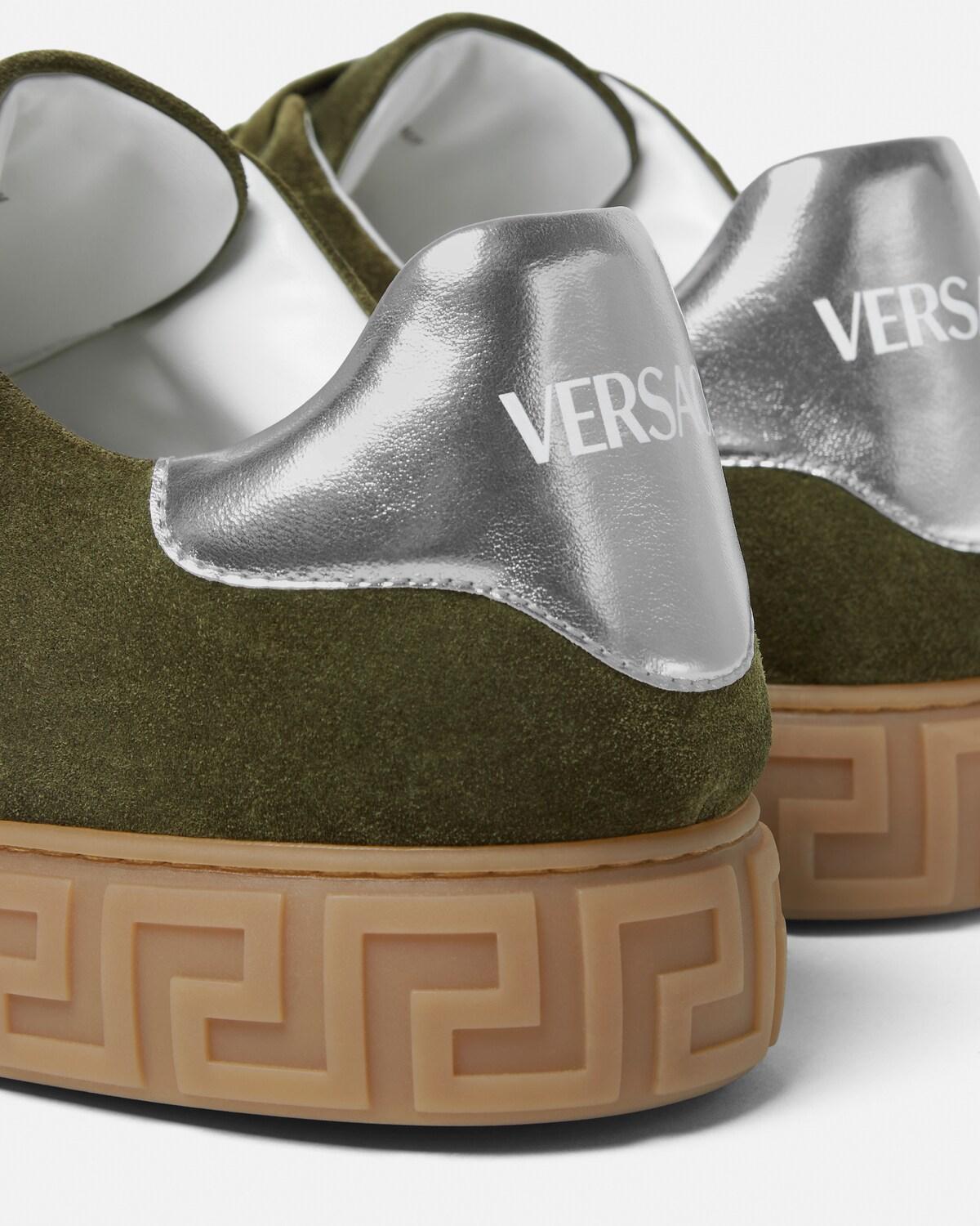 Greca Embellished Suede Sneakers - Image 5