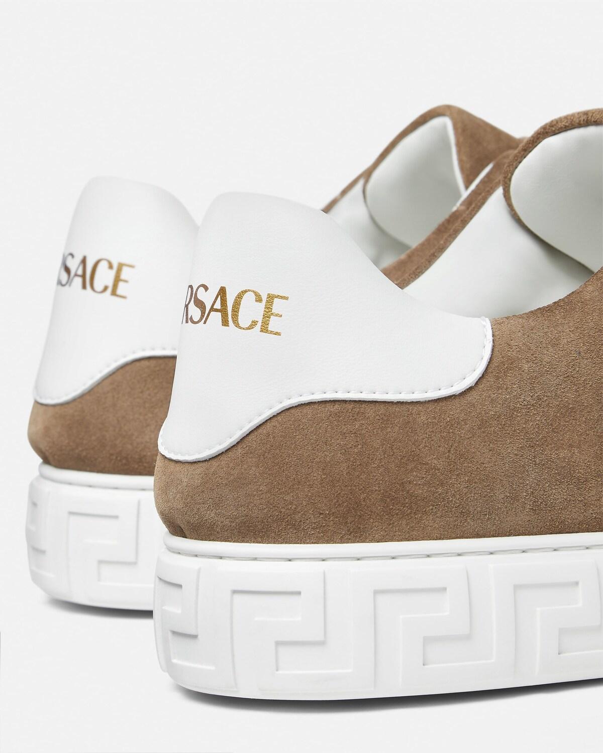 Greca Embellished Suede Sneakers - Image 5