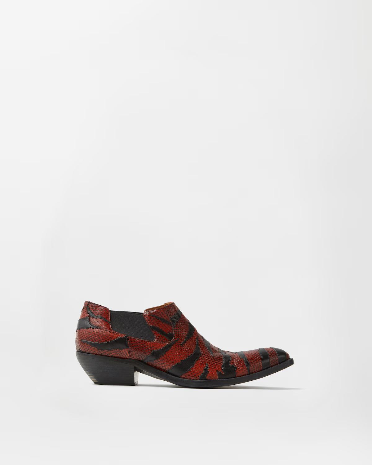 Tigre Python-Effect Leather Texan Boots