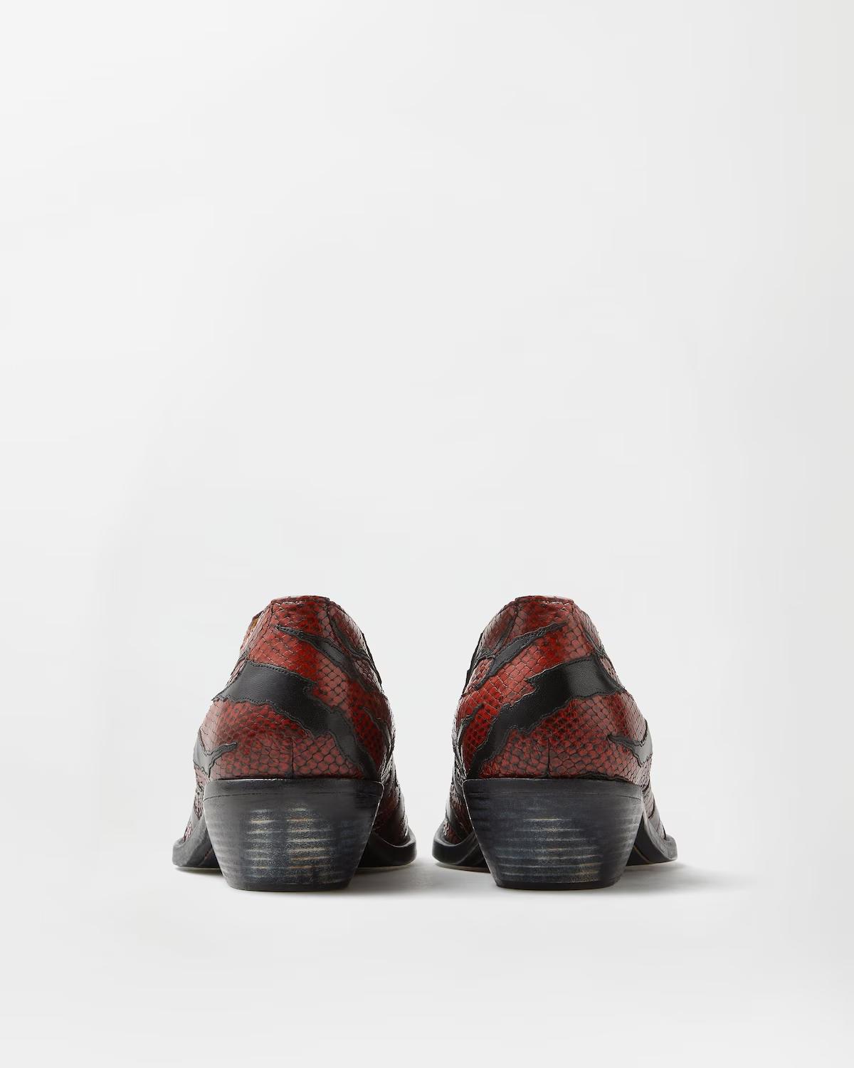 Tigre Python-Effect Leather Texan Boots - Image 6
