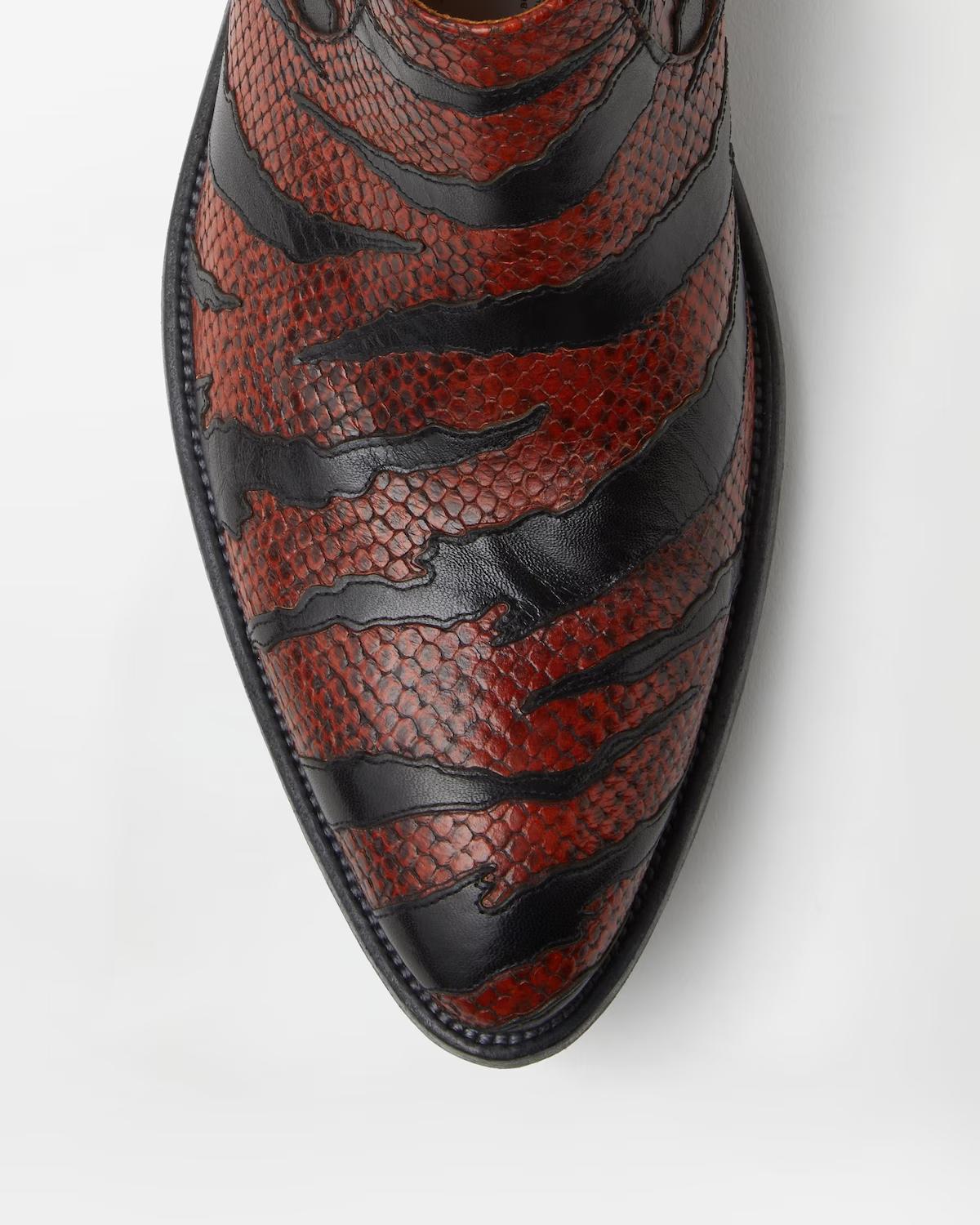 Tigre Python-Effect Leather Texan Boots - Image 7