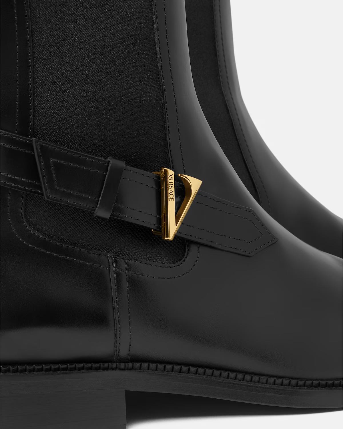 V Leather Chelsea Boots - Image 4