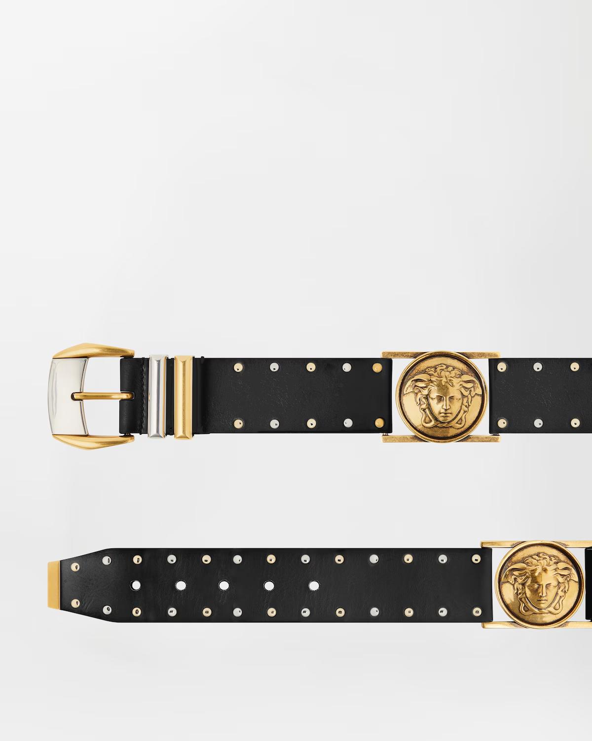 Studded Leather Belt 4 cm - Image 3