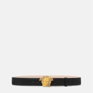 La Medusa Embellished Leather Belt 4 cm
