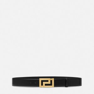 Greca Leather Belt 4 cm
