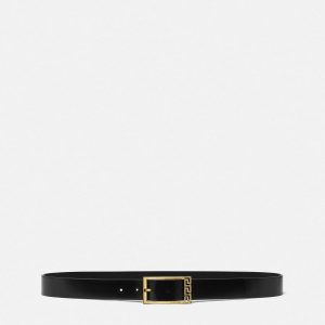 Greca Leather Belt 3 cm