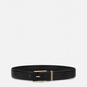 Greca Leather Belt 4 cm