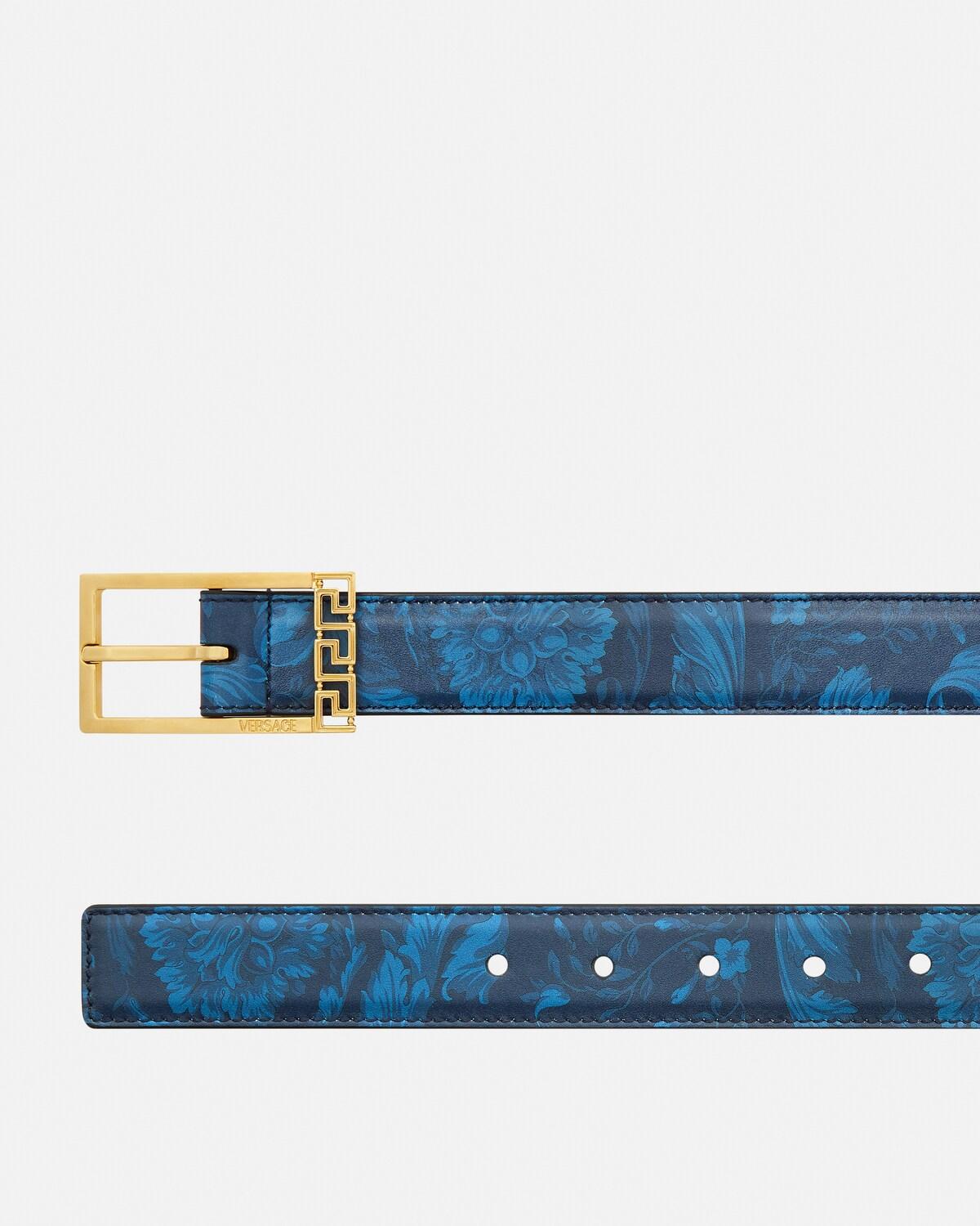 Greca Printed Leather Belt 3 cm - Image 2