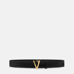 V Leather Belt 4 cm