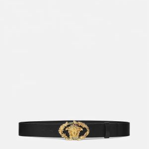 Buckle Crest Leather Belt 4 cm