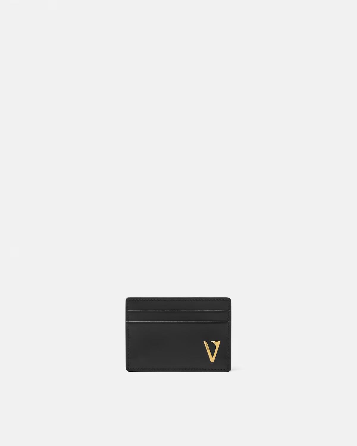 V Leather Card Holder