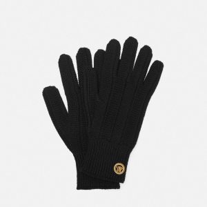 Ribbed Wool Knit Gloves
