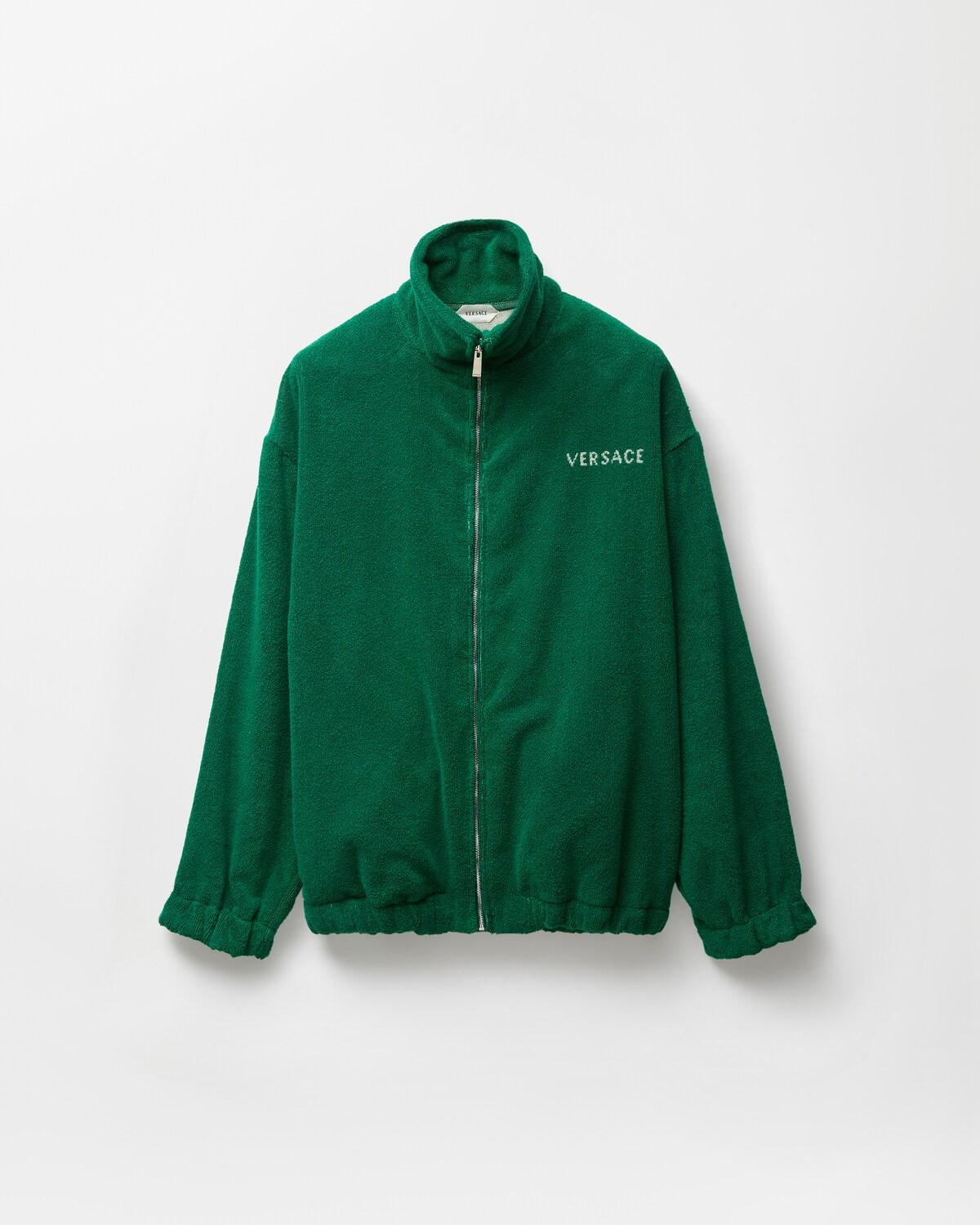 Cotton-Terry Jacquard Zip Sweatshirt
