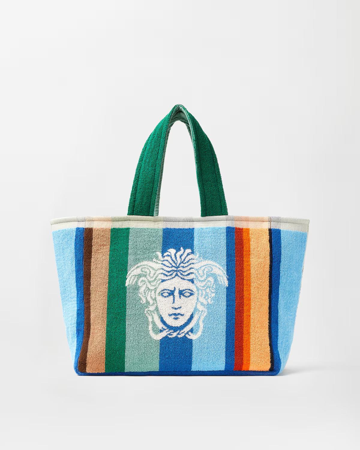 Striped Cotton-Terry Jacquard Tote Bag