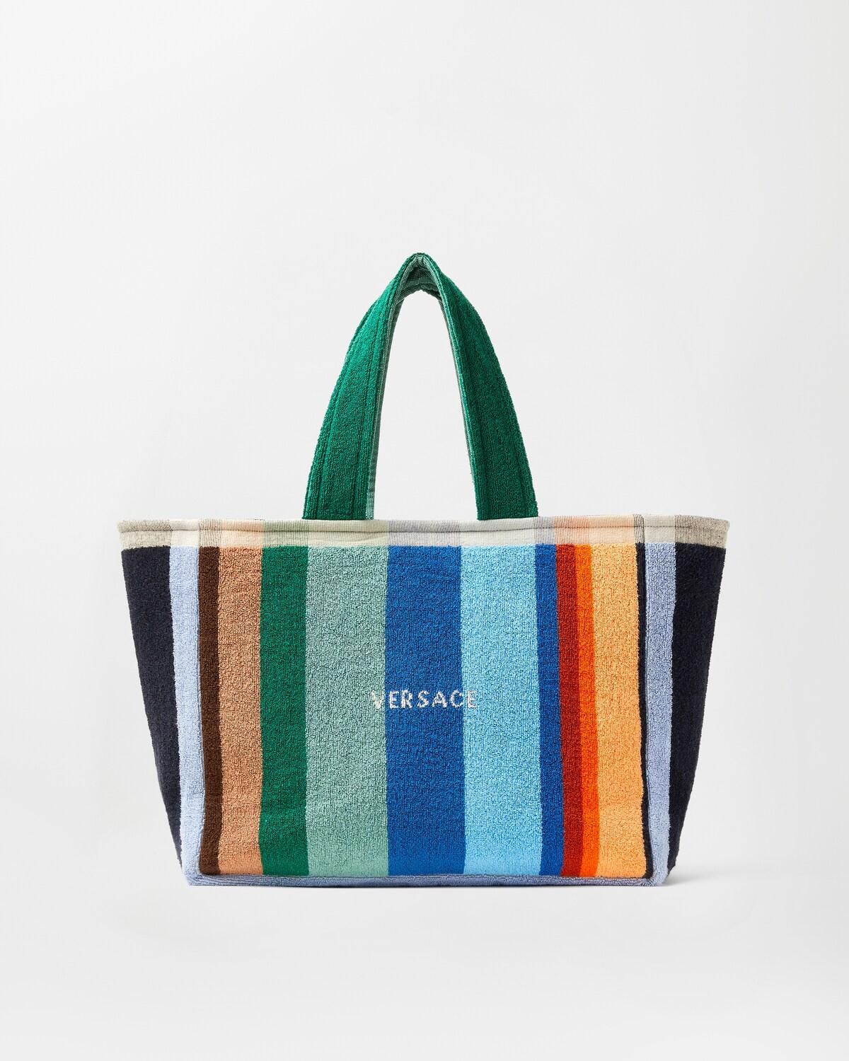 Striped Cotton-Terry Jacquard Tote Bag - Image 5