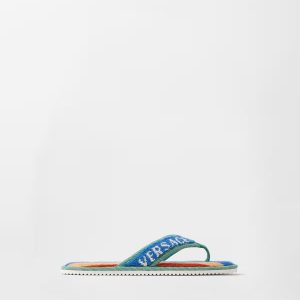 Striped Cotton-Terry Jacquard Flip Flops