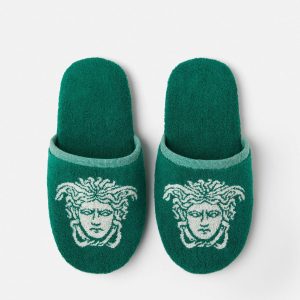 Cotton-Terry Jacquard Slippers