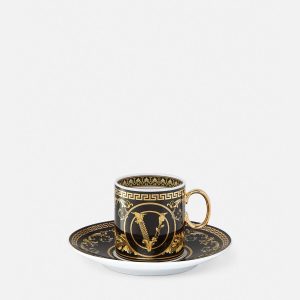 Virtus Gala Black Espresso Cup & Saucer