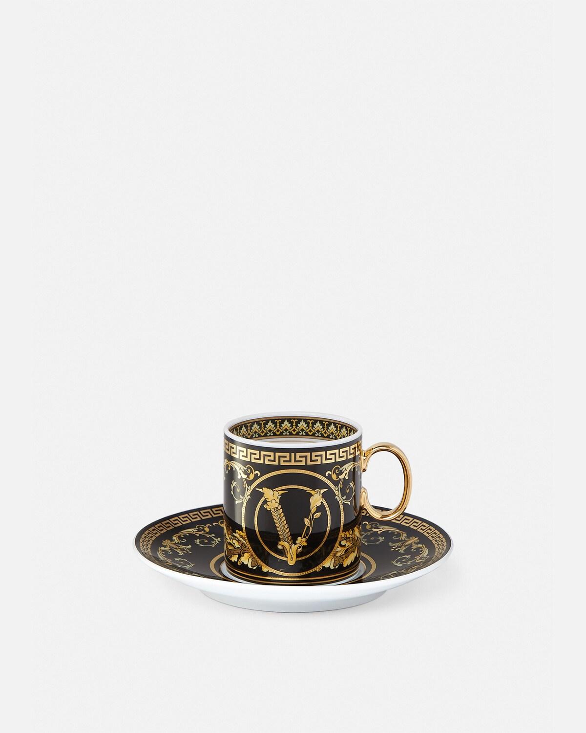 Virtus Gala Black Espresso Cup & Saucer
