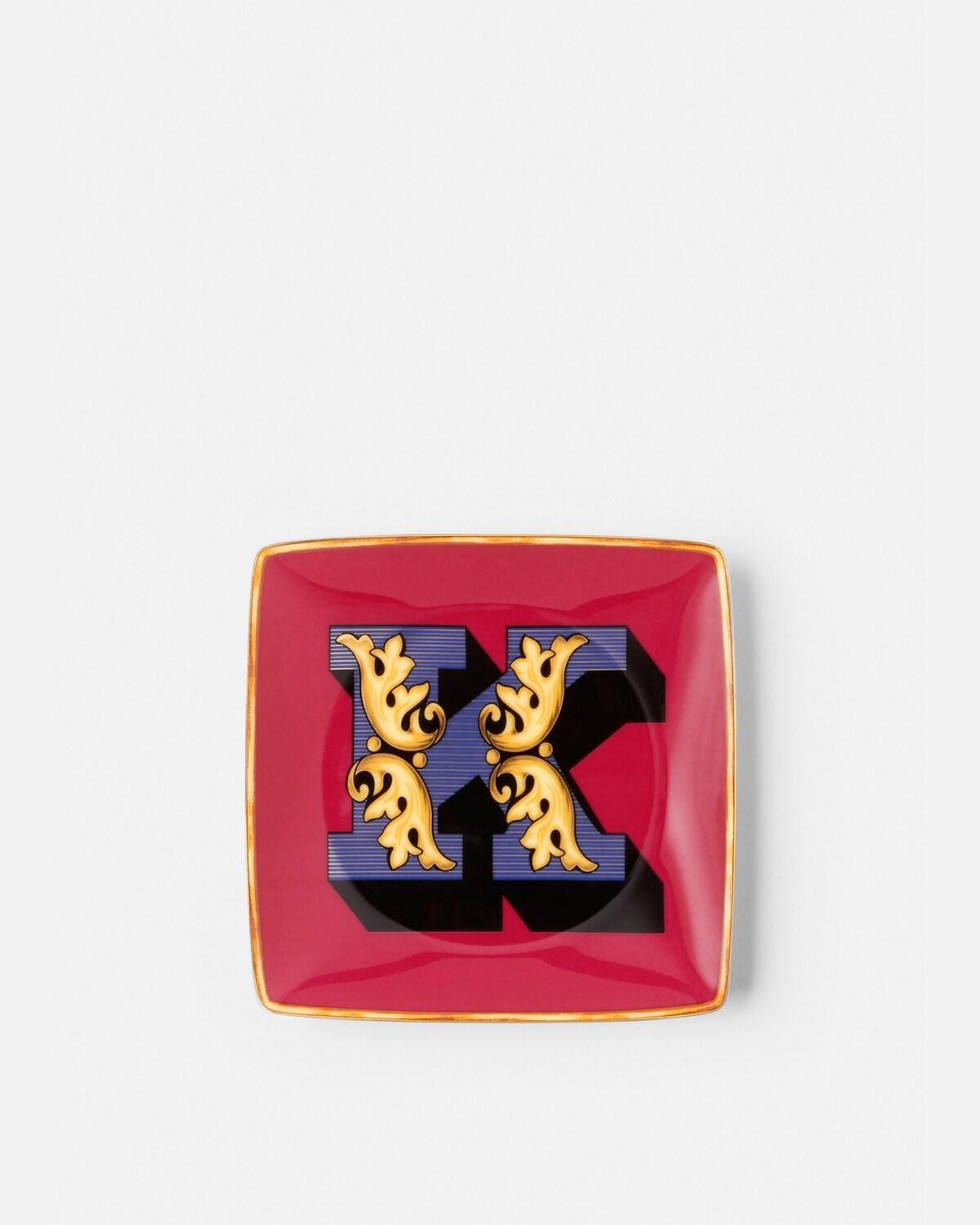 Versace Alphabet K Square Plate 12 cm