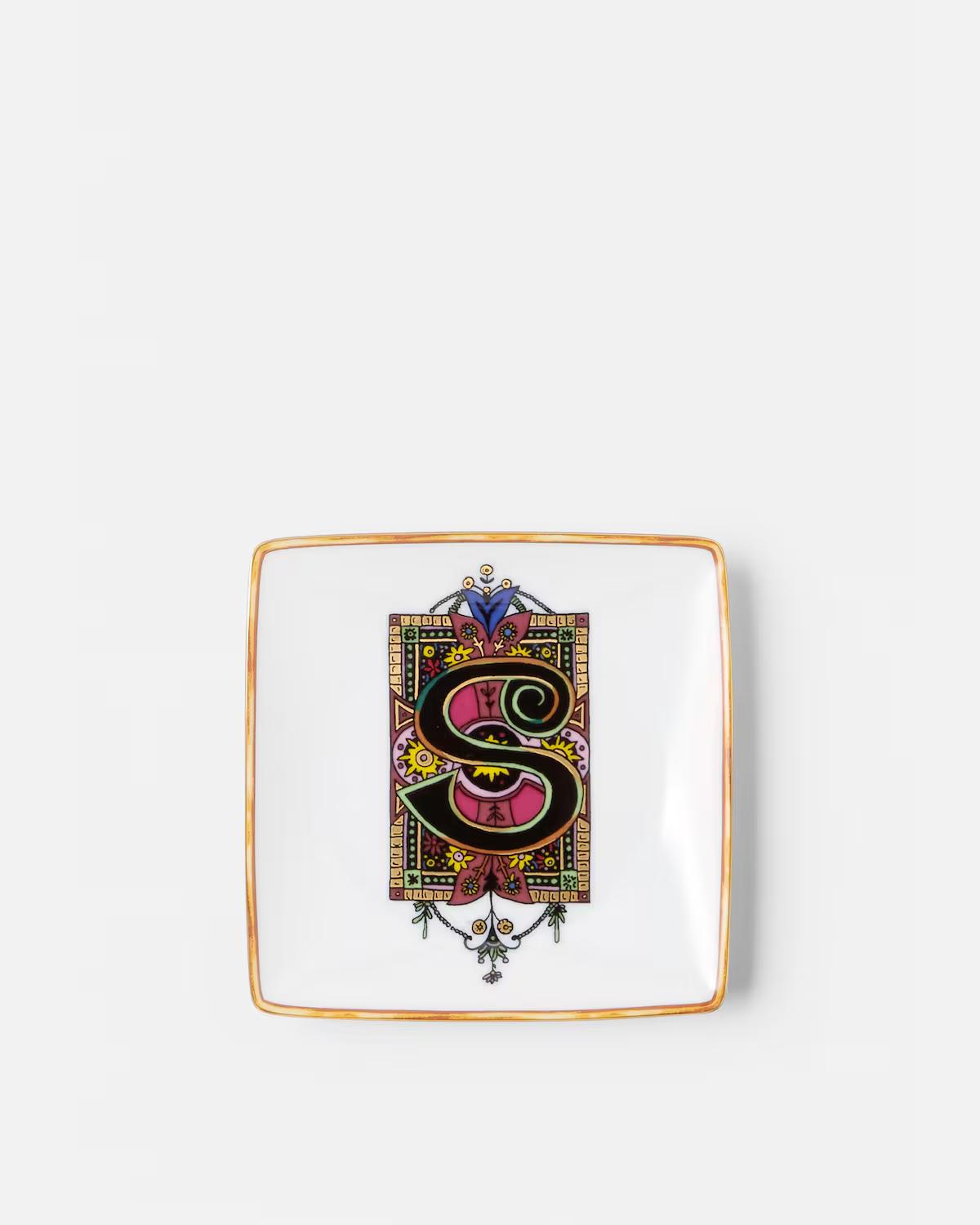 Versace Alphabet S Square Plate 12 cm