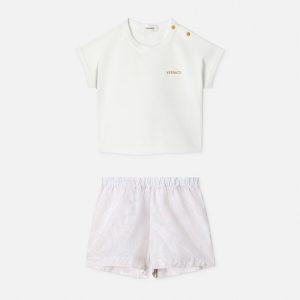 Baby Printed Cotton-Poplin & Piqu?? T-shirt Set