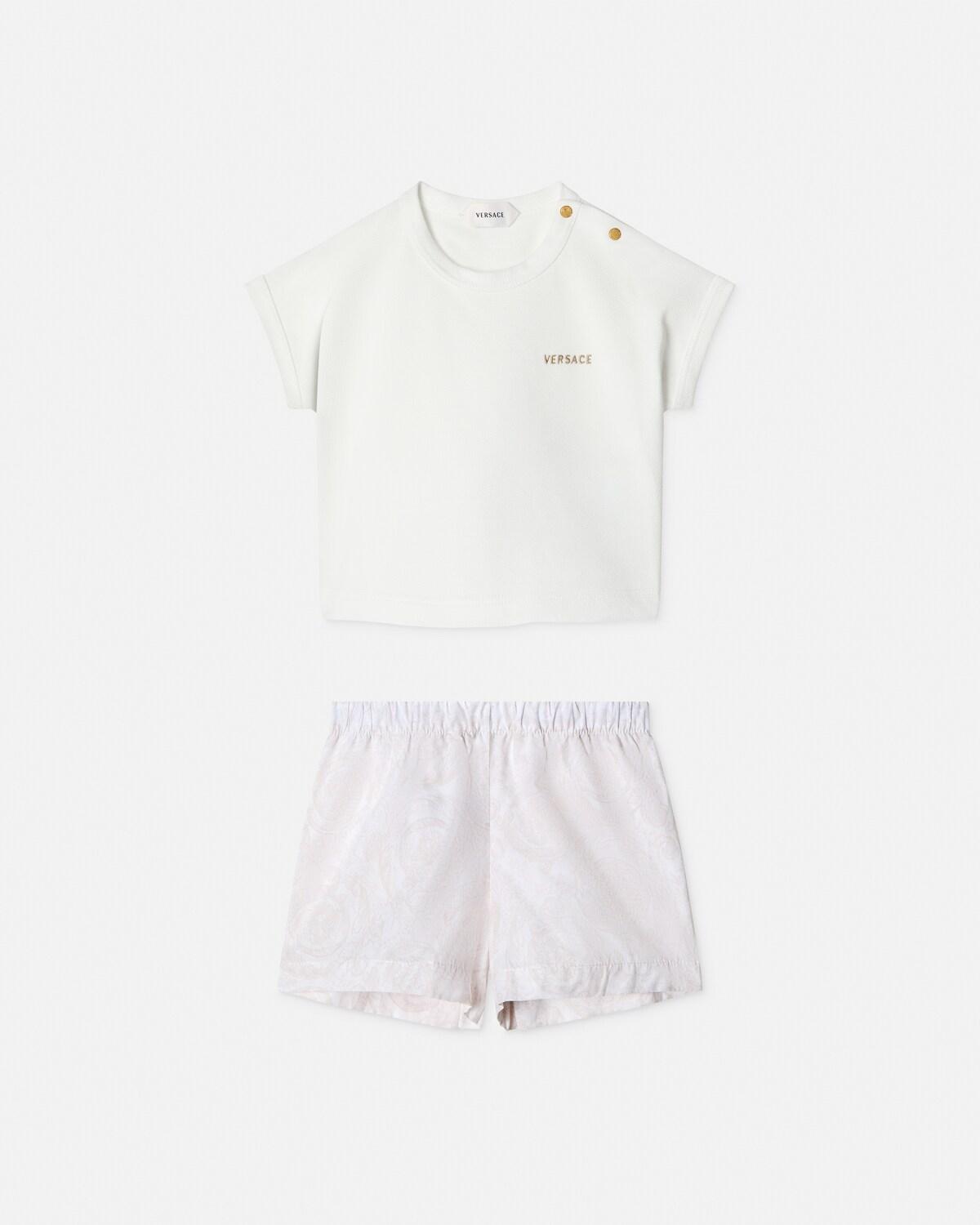 Baby Printed Cotton-Poplin & Piqu?? T-shirt Set