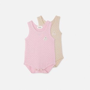 Baby Jacquard Cotton-Piqu?? Bodysuit 2-Pack