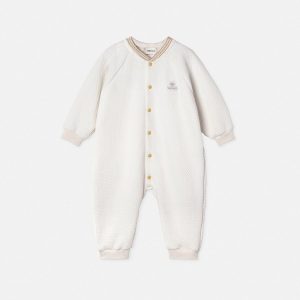 Baby Embroidered Matelass?? Cotton-Jersey Sleepsuit