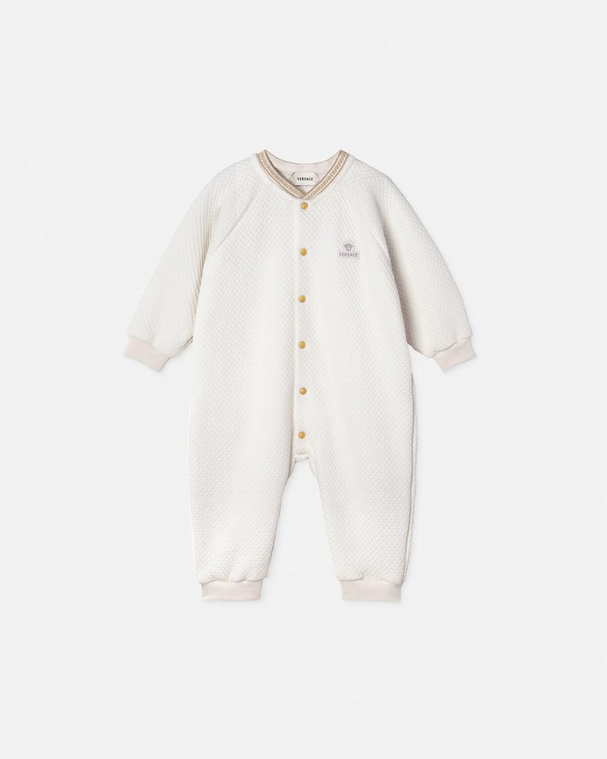 Baby Embroidered Matelass?? Cotton-Jersey Sleepsuit